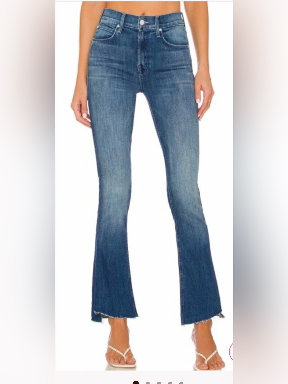 Mother The Runaway Step Fray Jeans in Blue Size 26